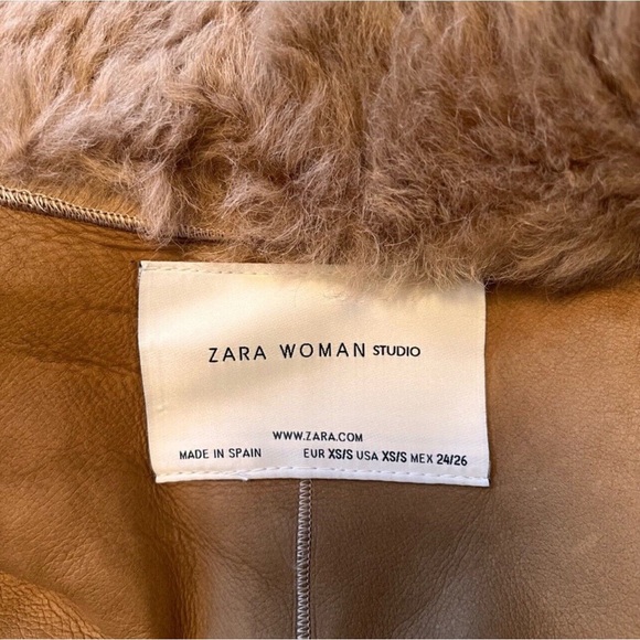 Zara studio limited edition reversible shelling fur coat in beige ❤️ real fur - Picture 6 of 8